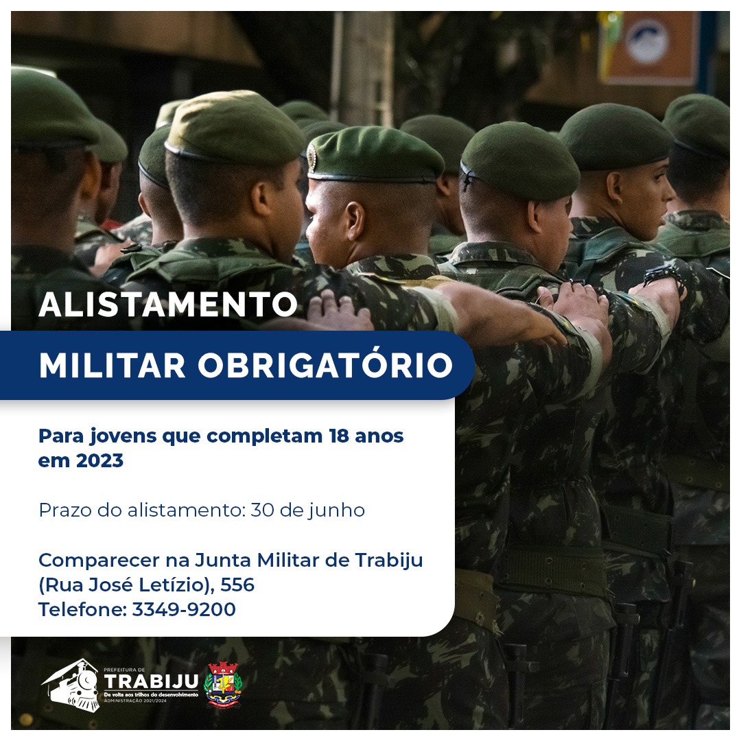 Temporada 2023 de alistamento militar vai até 30 de junho – Prefeitura de  Biguaçu