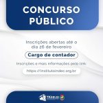 INSCRIÇÕES ABERTAS PARA CONCURSO PÚBLICO DE CONTADOR